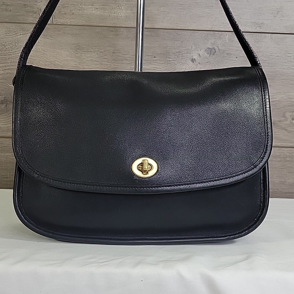 Vintage Coach 9790 Black Leather City Bag Shoulder Bag Satchel Purse - Picture 2 of 13